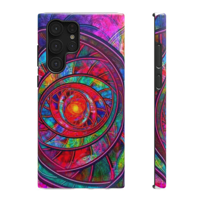 Protective Phone Case — Vibrant Abstract Mandala Impact-Resistant Design