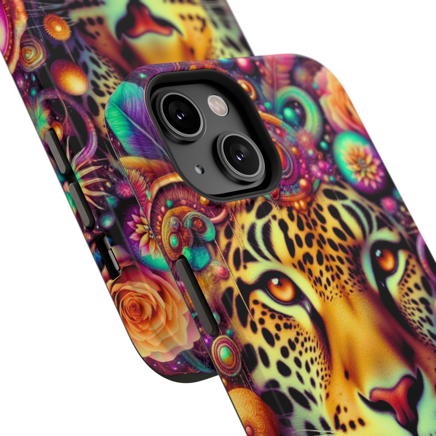 Leopard Psychedelic Phone Case — Vibrant Impact-Resistant iPhone Cover