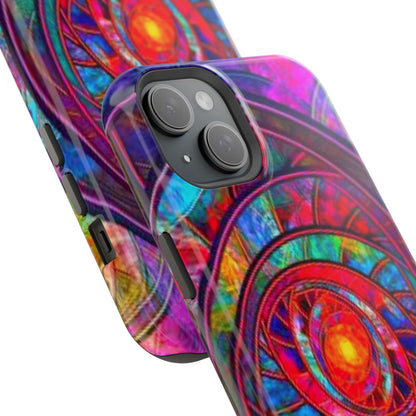 Protective Phone Case — Vibrant Abstract Mandala Impact-Resistant Design