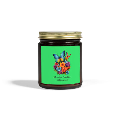 Scented Candle — Coconut Apricot Wax (4oz & 9oz) with Floral Butterfly Label