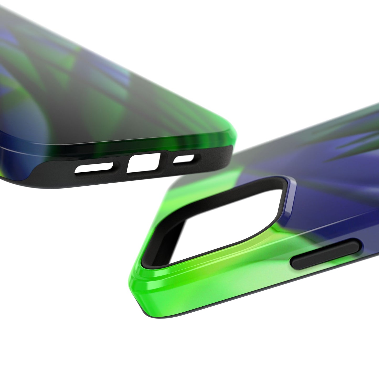 — Green Blue Abstract Wave Design Impact-Resistant Phone Case
