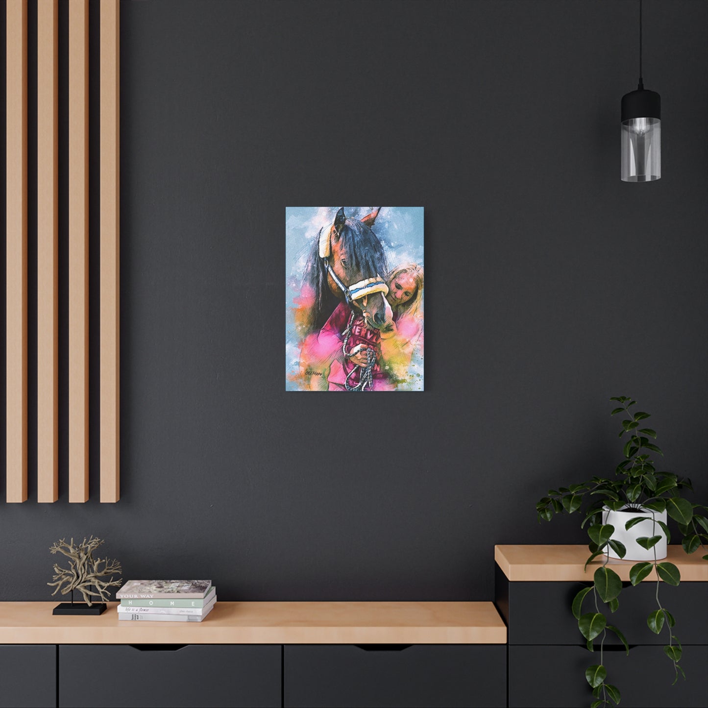 Kindred Spirits” – Girl and Horse Watercolor-Style Canvas