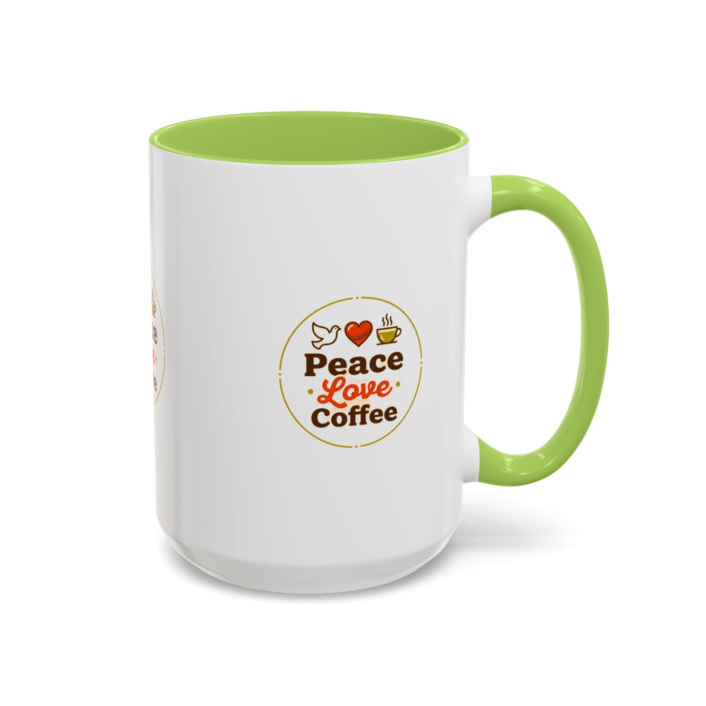 Peace Love Coffee Accent Mug - 11/15oz Ceramic Coffee Cup