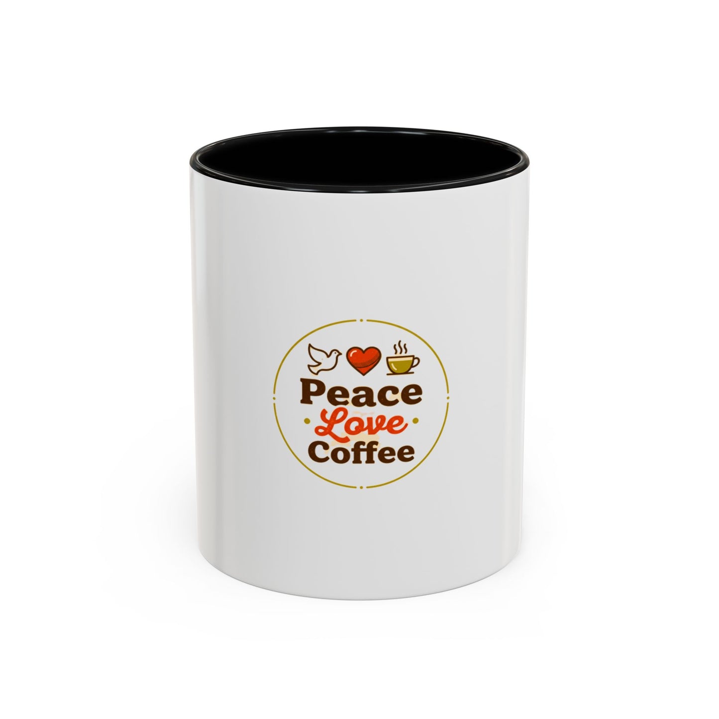 Peace Love Coffee Accent Mug - 11/15oz Ceramic Coffee Cup