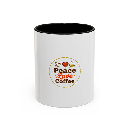 Peace Love Coffee Accent Mug - 11/15oz Ceramic Coffee Cup