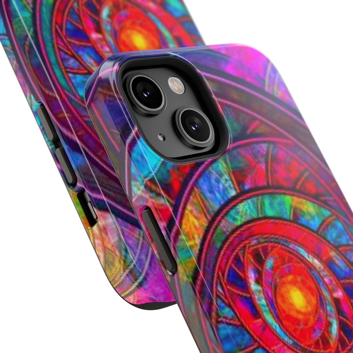 Protective Phone Case — Vibrant Abstract Mandala Impact-Resistant Design