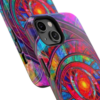 Protective Phone Case — Vibrant Abstract Mandala Impact-Resistant Design
