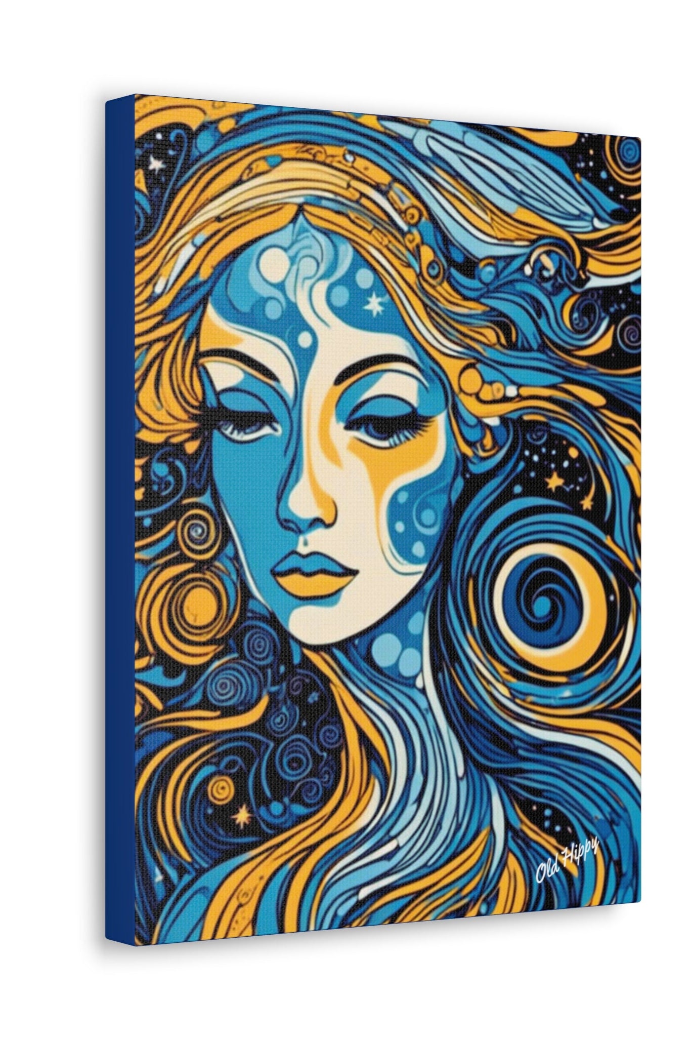 Woman in Blue n Gold Canvas Gallery Wrap