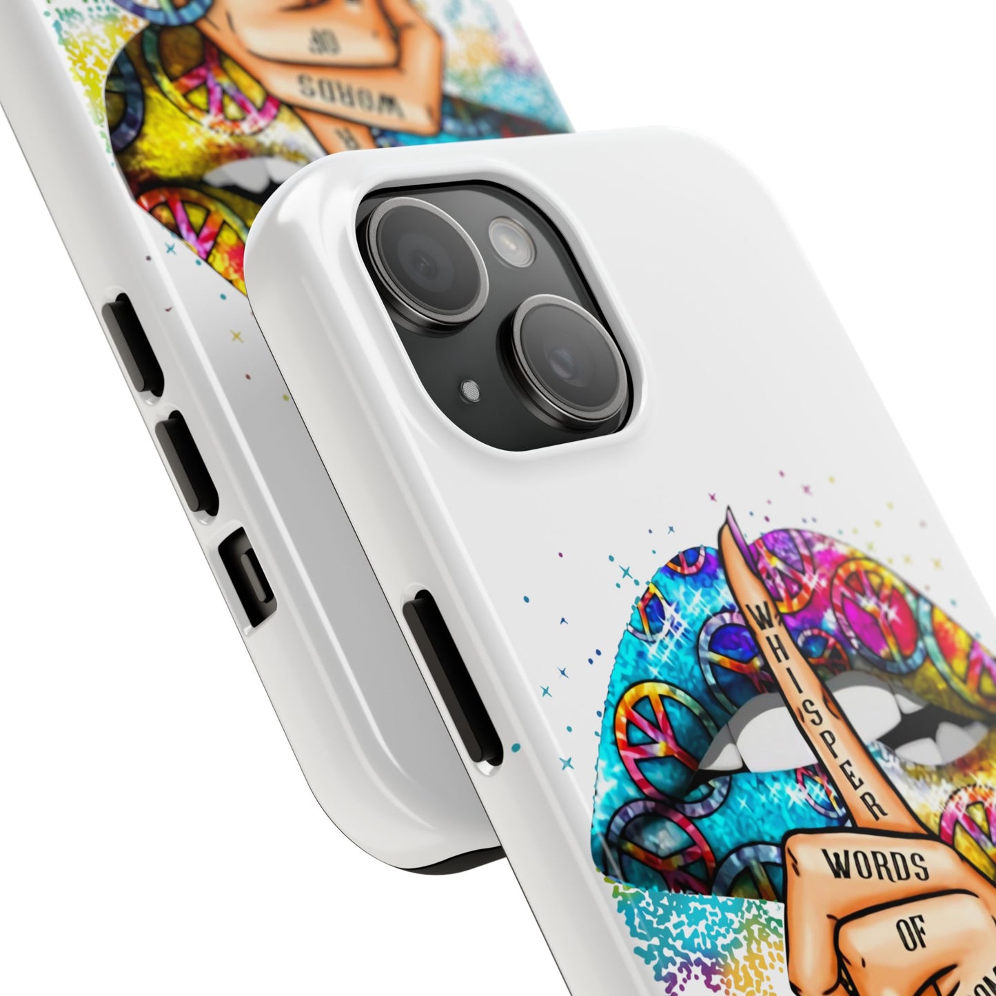Let It Be Phone Case — Colorful Peace & 'Whisper Words of Wisdom' Design