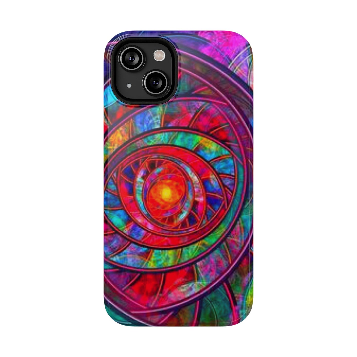 Protective Phone Case — Vibrant Abstract Mandala Impact-Resistant Design