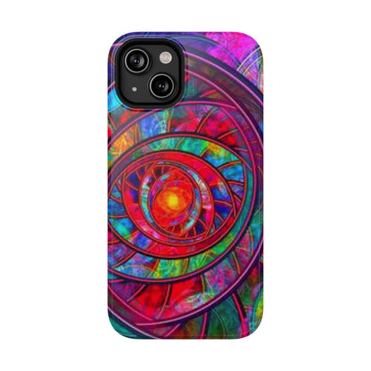 Protective Phone Case — Vibrant Abstract Mandala Impact-Resistant Design