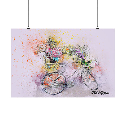 Watercolor Bicycle  Premium Print Poster