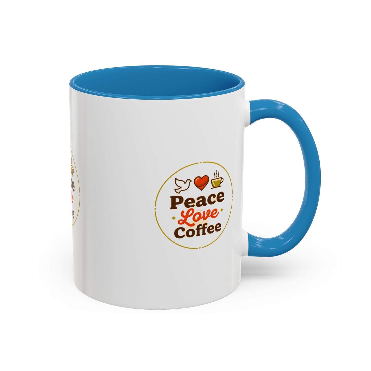 Peace Love Coffee Accent Mug - 11/15oz Ceramic Coffee Cup