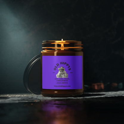 Scented Soy Candle — 'Old Hippys' Amber Jar (Multi-Size)