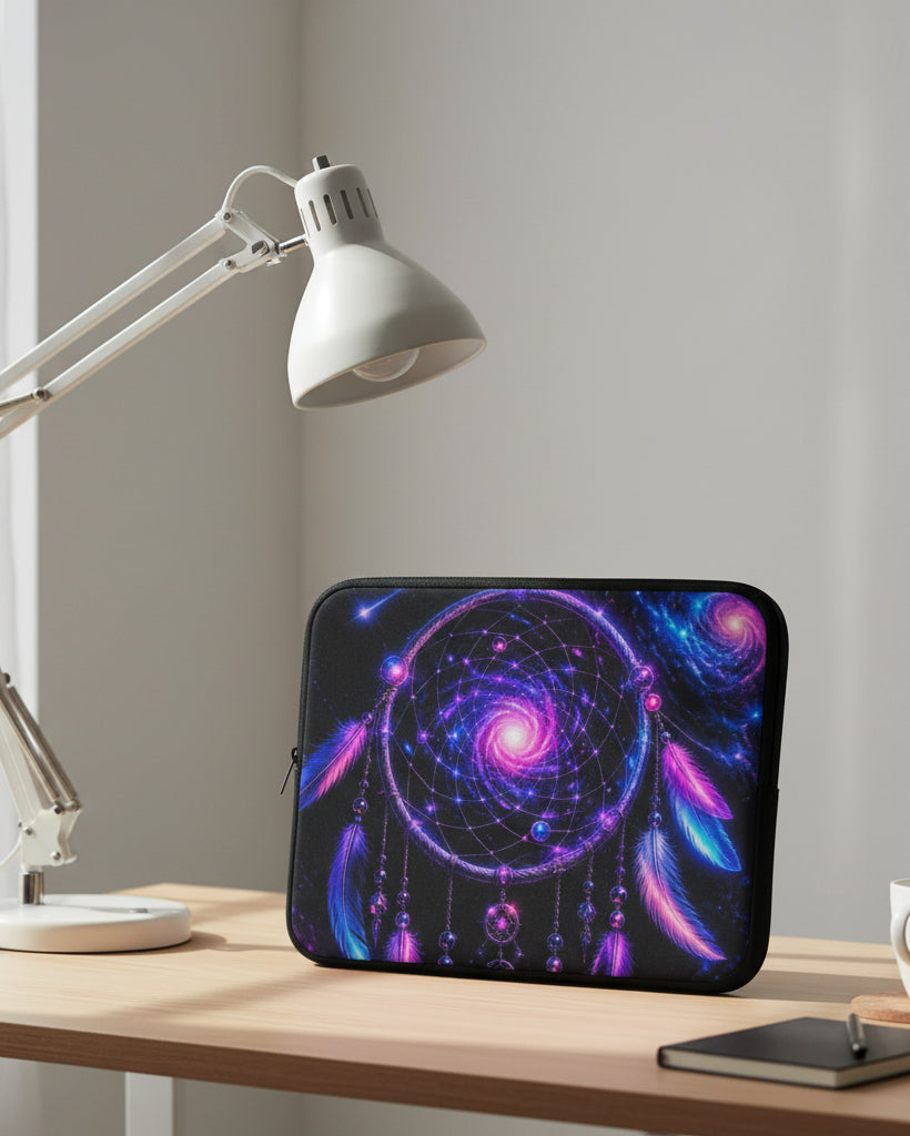 Cosmic Dreamcatcher Laptop Sleeve — Neon Boho Protective Case