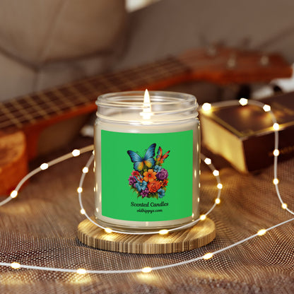 Scented Candle — Coconut Apricot Wax (4oz & 9oz) with Floral Butterfly Label