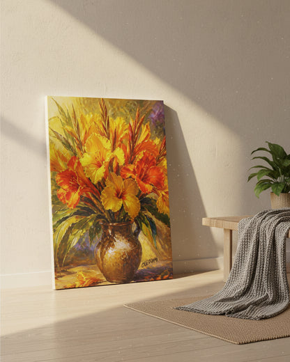 “Golden Canna Symphony” Canvas