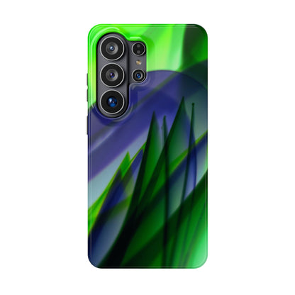 — Green Blue Abstract Wave Design Impact-Resistant Phone Case