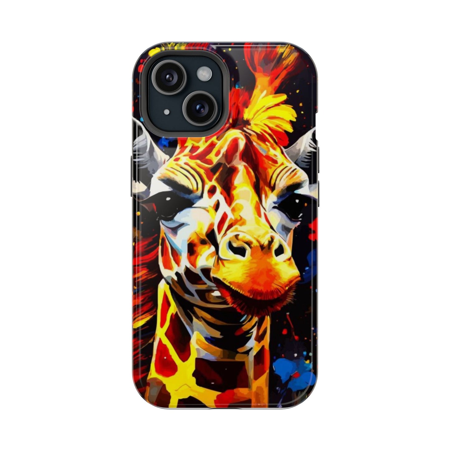 Funky Giraffe Art Impact-Resistant Phone Case —