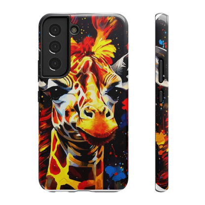 Funky Giraffe Art Impact-Resistant Phone Case —