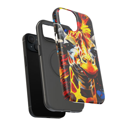 Funky Giraffe Art Impact-Resistant Phone Case —