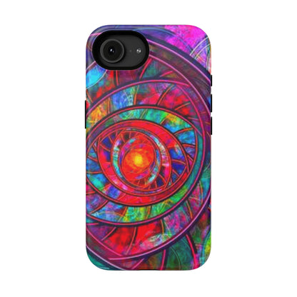 Protective Phone Case — Vibrant Abstract Mandala Impact-Resistant Design