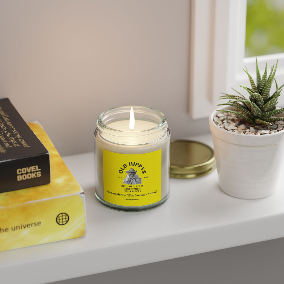 Coconut Apricot Scented Candle (4oz/9oz) by Old Hippys