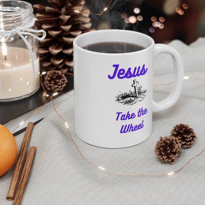 Jesus Take the Wheel Coffee Mug — 11oz Inspirational Christian Mug