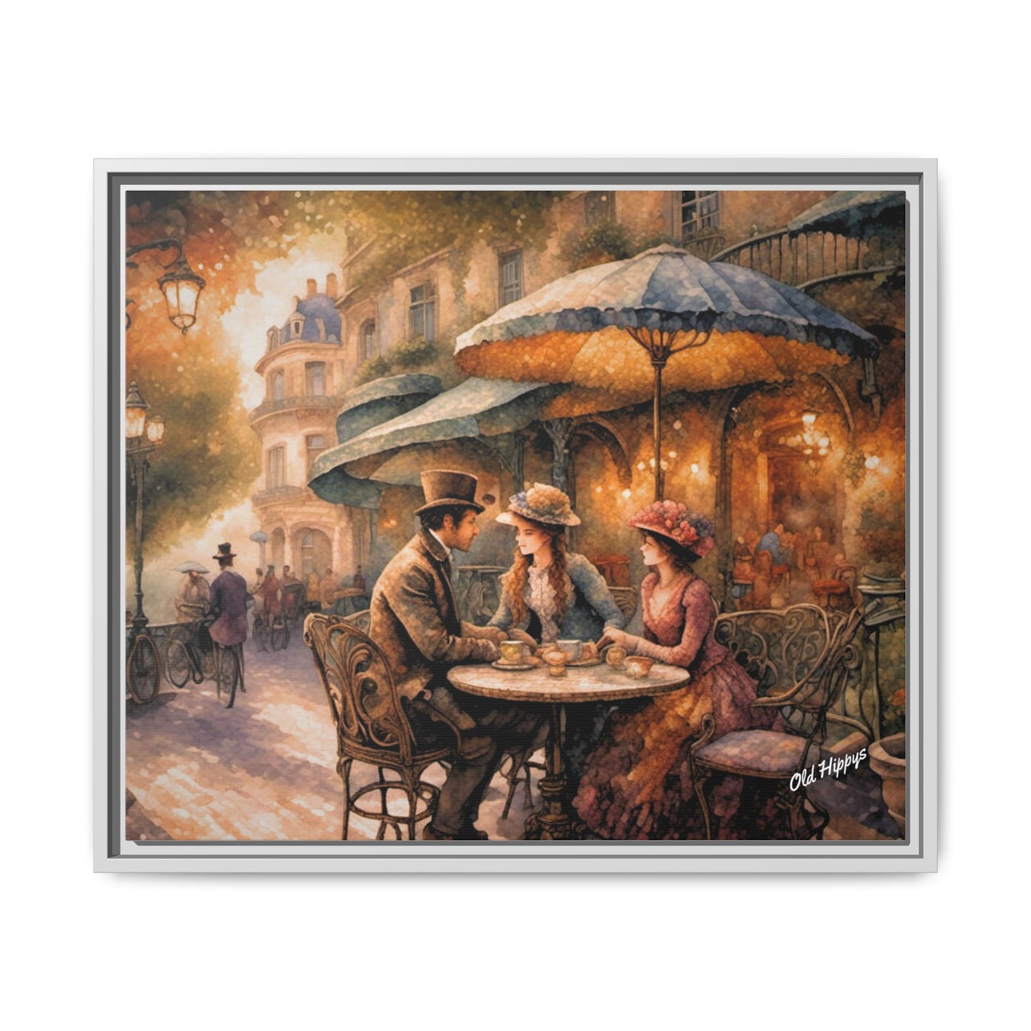 Paris Cafe Framed Canvas Wrap