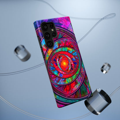 Protective Phone Case — Vibrant Abstract Mandala Impact-Resistant Design