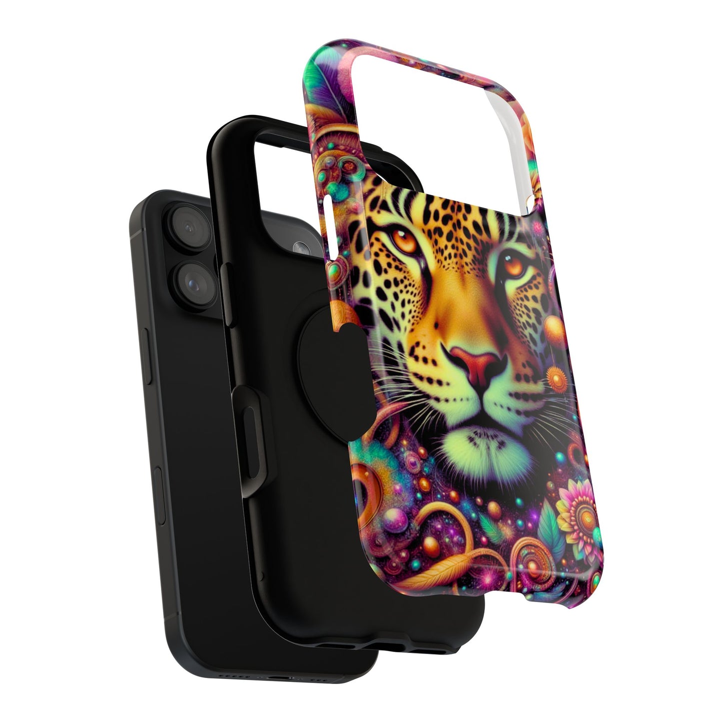 Leopard Psychedelic Phone Case — Vibrant Impact-Resistant iPhone Cover