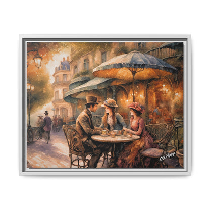 Paris Cafe Framed Canvas Wrap