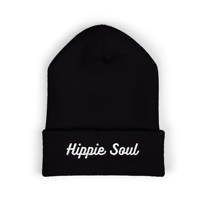 Hippie Soul Embroidered Beanie — Classic Cuffed Knit Hat