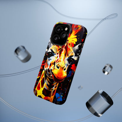 Funky Giraffe Art Impact-Resistant Phone Case —
