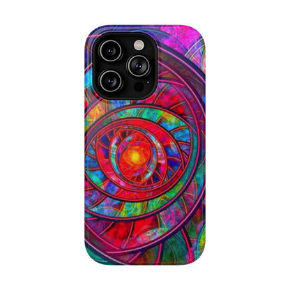 Protective Phone Case — Vibrant Abstract Mandala Impact-Resistant Design
