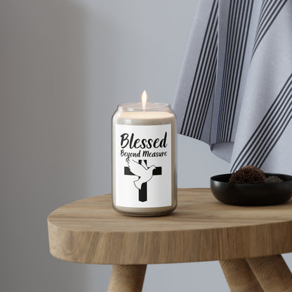 Blessed Beyond Measure Soy Candle — 13.75 oz Religious Scented Candle (Dove & Cross)