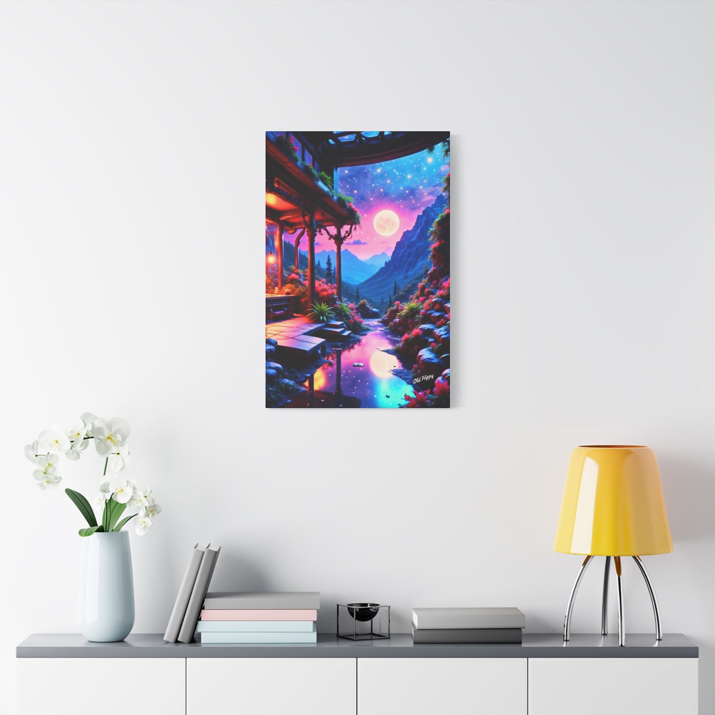 "Moonlit Sanctuary" – AI-Generated Canvas Art by Old Hippy