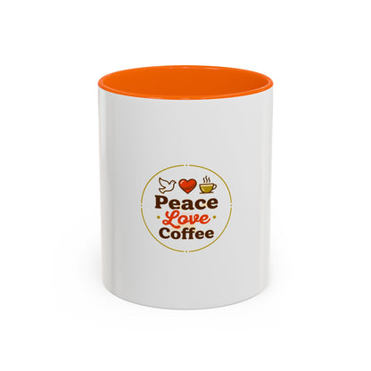 Peace Love Coffee Accent Mug - 11/15oz Ceramic Coffee Cup