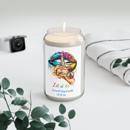 Let It Be Scented Soy Candle — 13.75 oz (Peaceful Rainbow Lip & Wisdom Design)