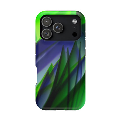 — Green Blue Abstract Wave Design Impact-Resistant Phone Case