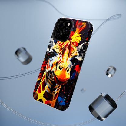 Funky Giraffe Art Impact-Resistant Phone Case —