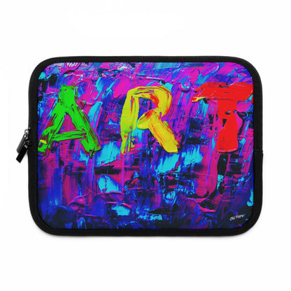 Abstract 'ART' Neon Paint Laptop Sleeve — Colorful Protective Sleeve for Artists & Creatives