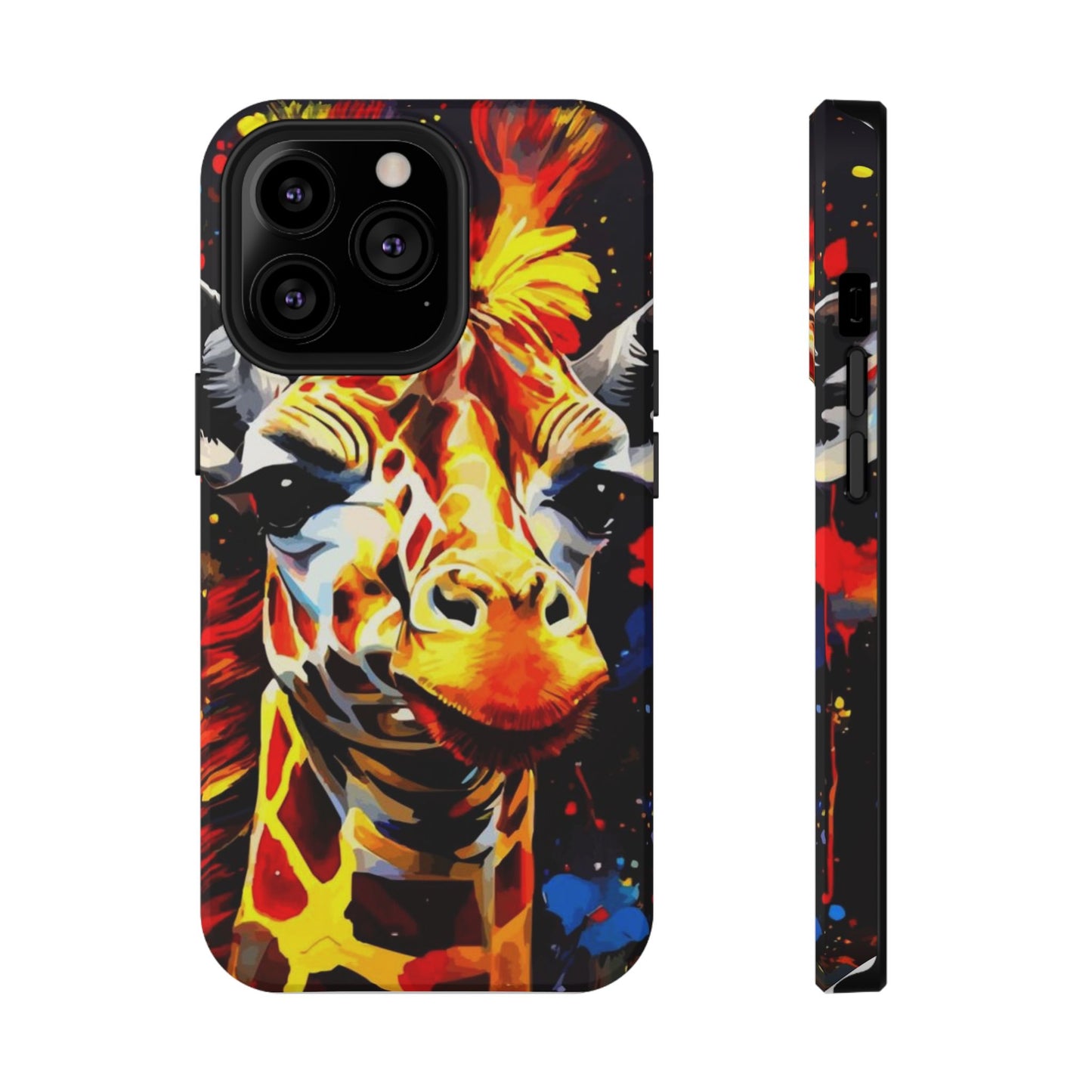Funky Giraffe Art Impact-Resistant Phone Case —