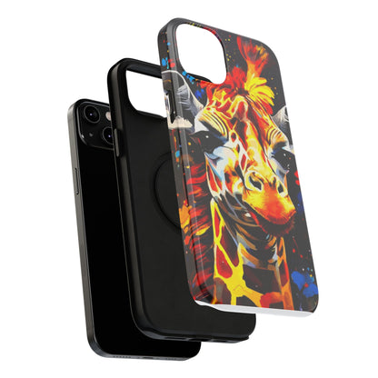 Funky Giraffe Art Impact-Resistant Phone Case —
