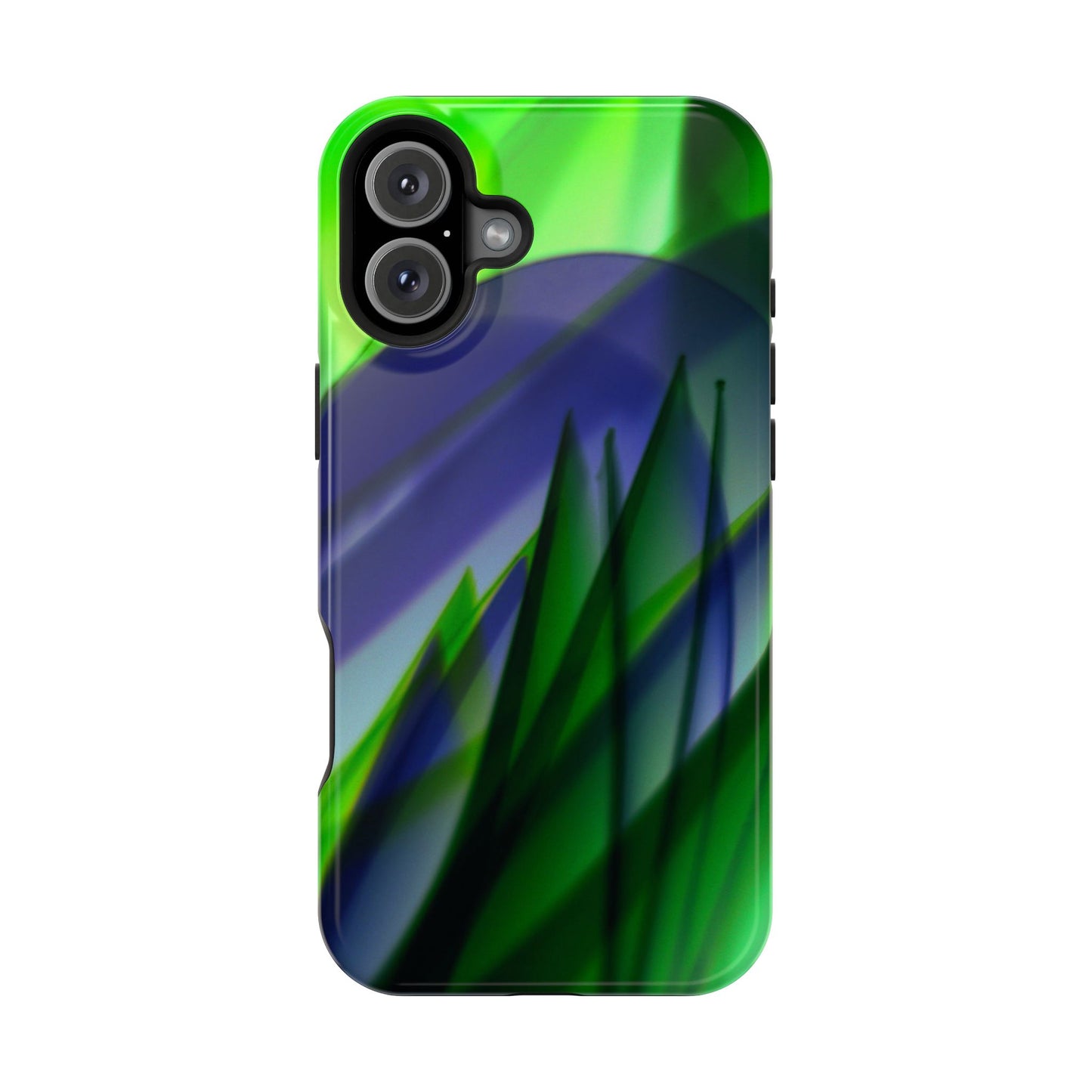 — Green Blue Abstract Wave Design Impact-Resistant Phone Case
