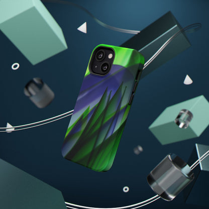 — Green Blue Abstract Wave Design Impact-Resistant Phone Case