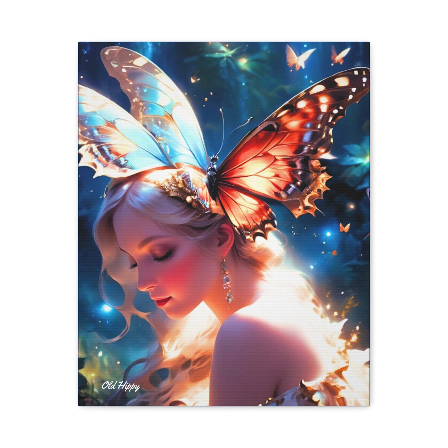 “Butterfly Angel” – Ethereal Fantasy Portrait Canvas