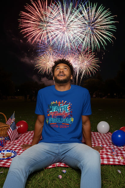 Faith Family Freedom 250th American Independence T-Shirt