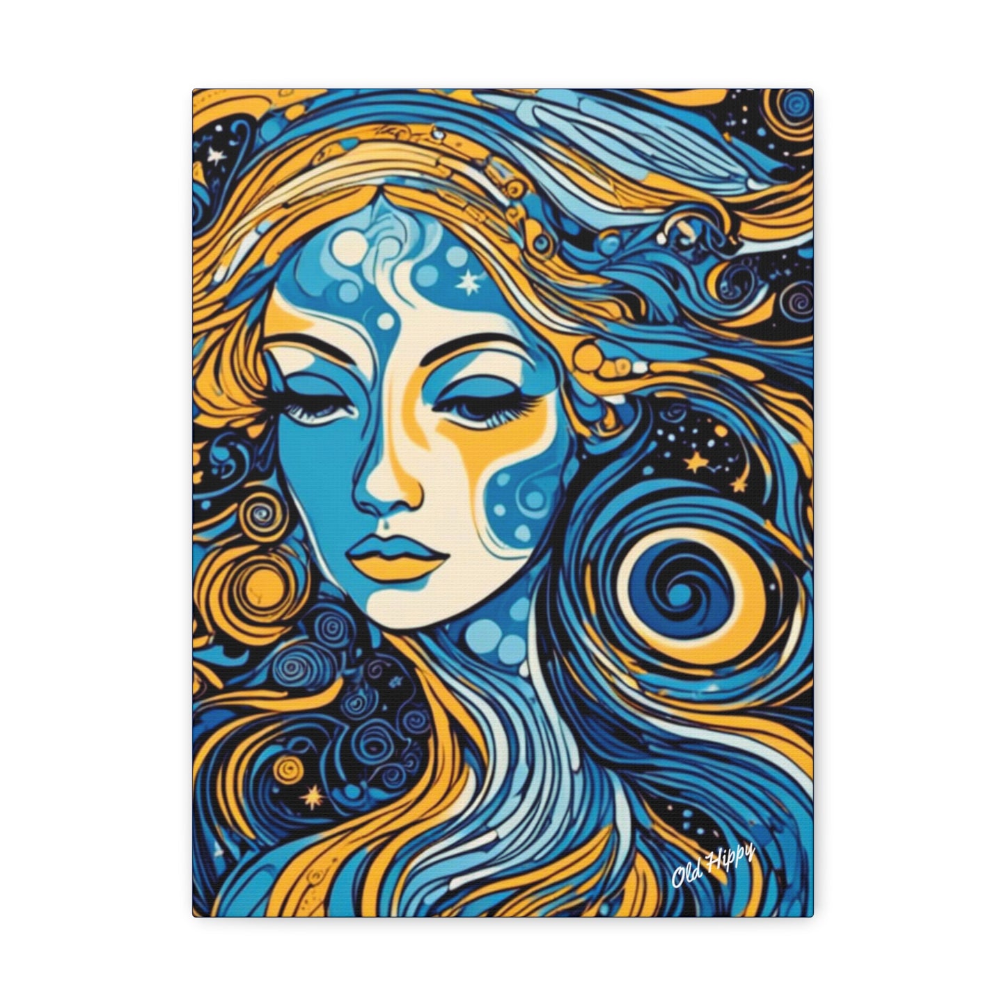 Woman in Blue n Gold Canvas Gallery Wrap