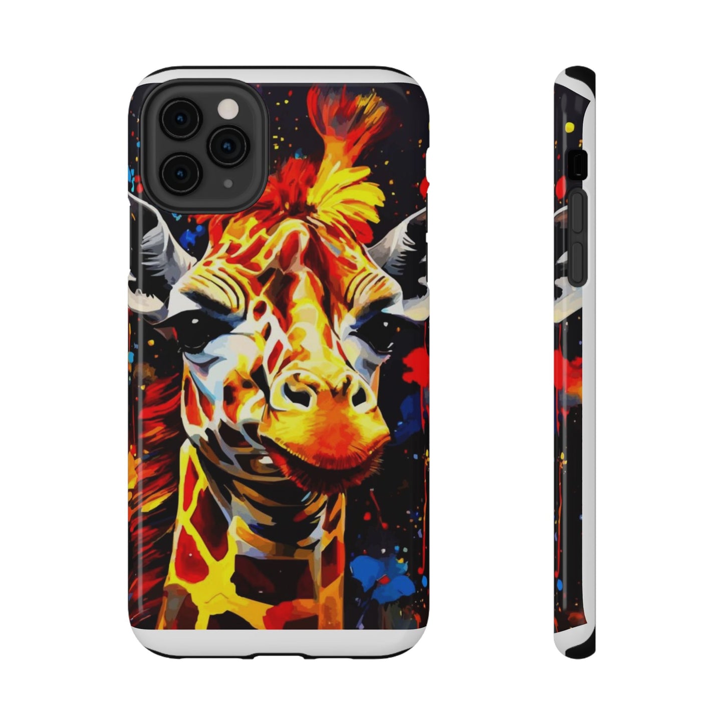 Funky Giraffe Art Impact-Resistant Phone Case —